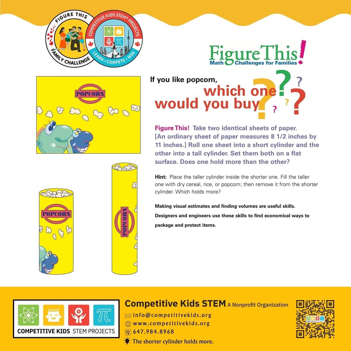 CKSTEM Family Challenge #1 — paper cylinder volume estimation