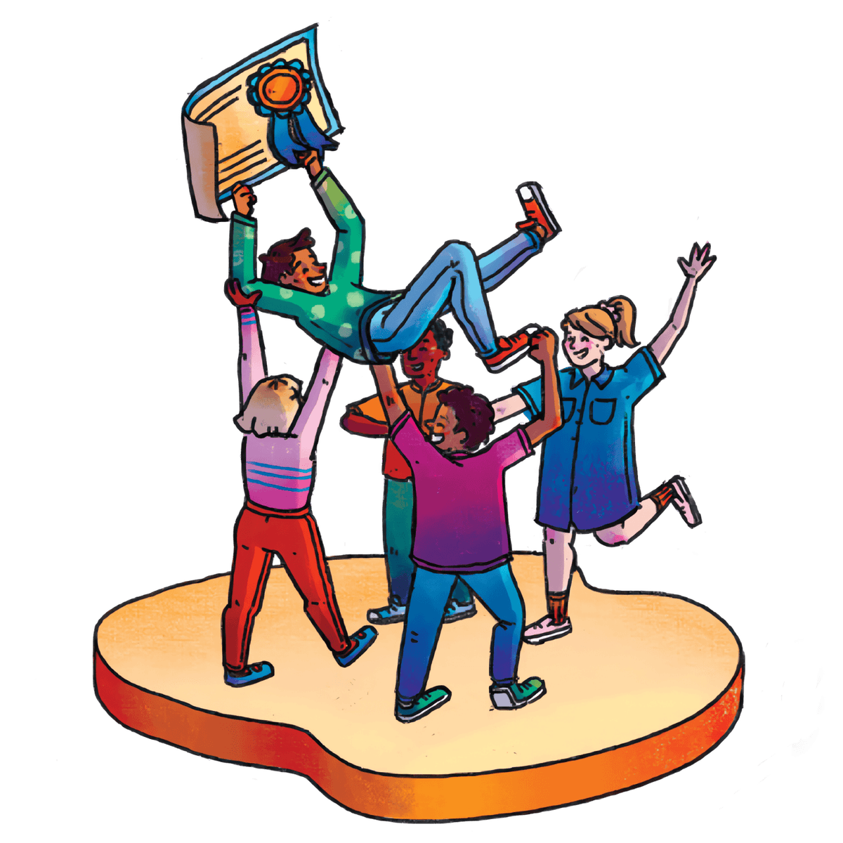 Kids celebrating together